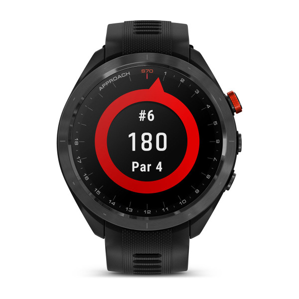 Garmin Approach S70 черен керамичен безел с черна силиконова каишка 010-02746-12