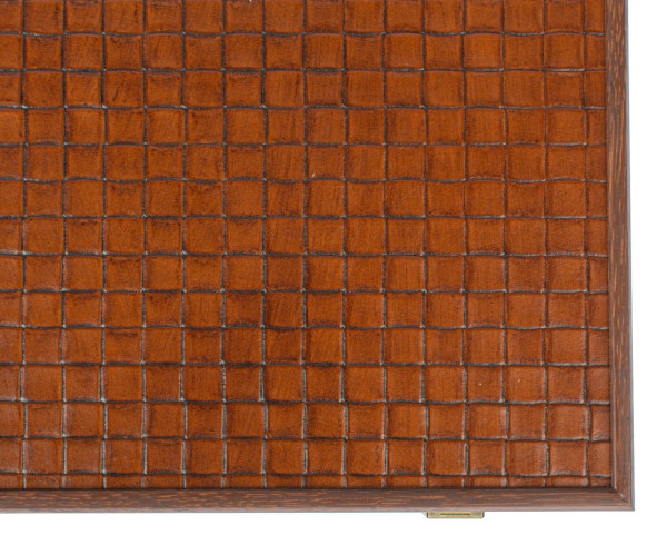 Луксозна табла за игра Manopoulos - Knitted Leather, 60 x 48 см, естествена кожа, кафява