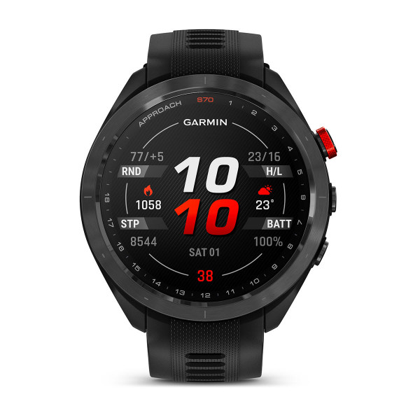 Garmin Approach S70 черен керамичен безел с черна силиконова каишка 010-02746-12