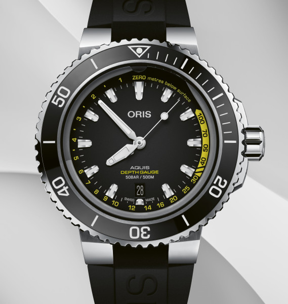 ORIS AQUIS DIVING DEPTH GAUGE 45.80MM 733 7755 4154-Set RS