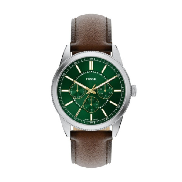 часовник fossil fs6137 мъжки зелен циферблат кафява кожена каишка classicwatches.bg