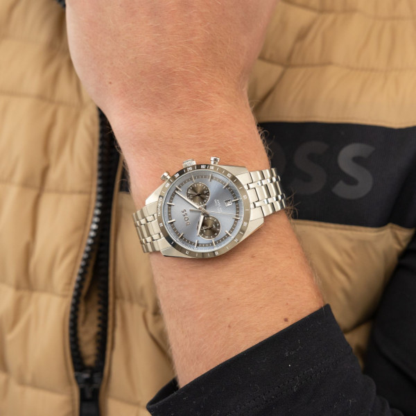 HUGO BOSS 1514286 мъжки спортно-елегантен часовник със светлосин циферблат – classicwatches.bg