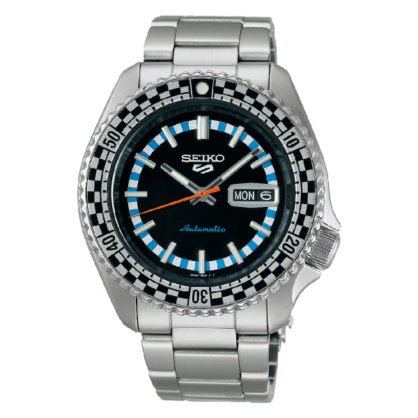 SEIKO 5 SPORTS BLACK & WHITE ‘CHECKER FLAG’ SPECIAL EDITION 42.5MM MEN'S WATCH SRPK67K1