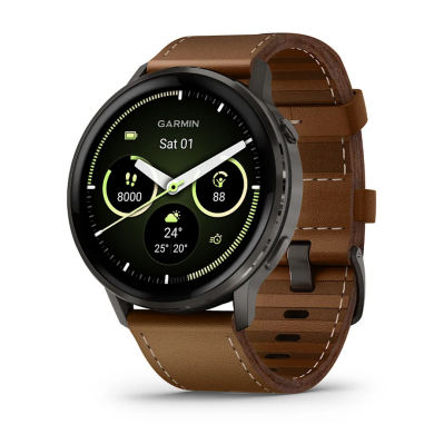 ЧАСОВНИК GARMIN VENU 4 45ММ SLATE С BROWN КОЖЕНА КАИШКА 010-03014-03