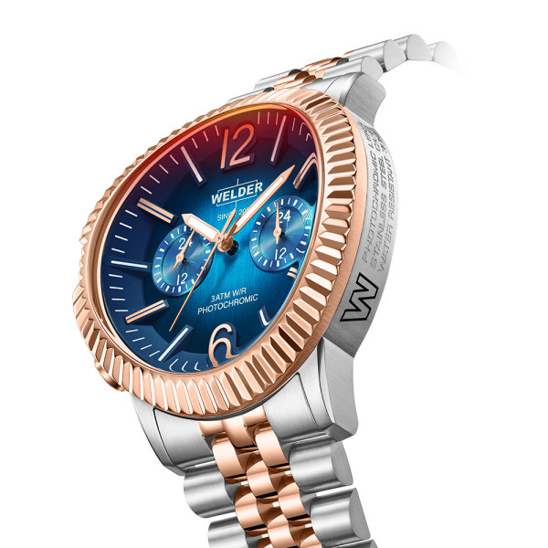 welder wwmd5001 мъжки часовник dual time розово златна верижка classicwatches.bg