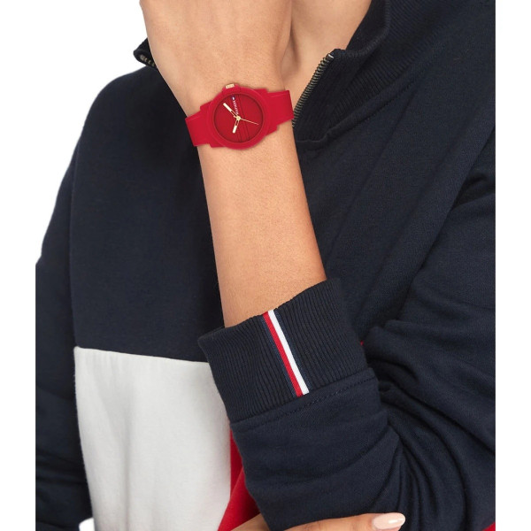Tommy Hilfiger 1782689 дамски часовник с червена силиконова каишка