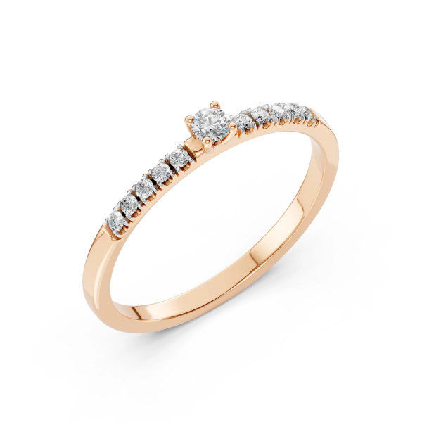 Cara пръстен с диаманти 0.07+0.10 ct – ЗЛАТНО БИЖУ 14К K101-10126/2R(2.6)/14K