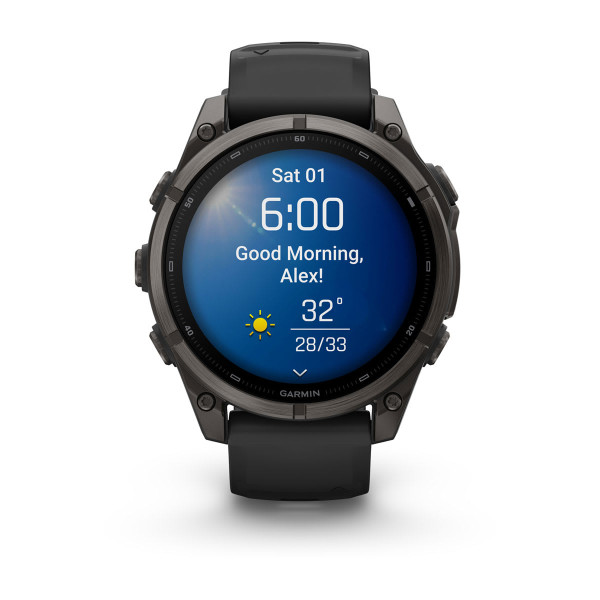 Garmin Fenix 9 Carbon Grey DLC Titanium с Black силиконова каишка 010-04762-11