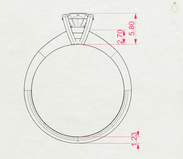Cara пръстен с диамант 0.50 ct GIA сертификат K101-10021W