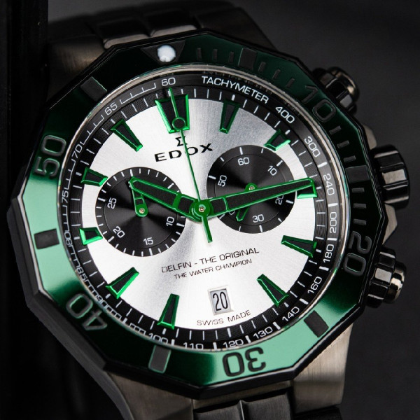 EDOX DELFIN CHRONOGRAPH QUARTZ 43MM MEN'S WATCH 10112 37GNVCA  ANV