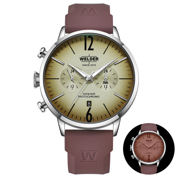 часовник welder moody wwrc554 стоманен корпус силиконова каишка wine classicwatches.bg