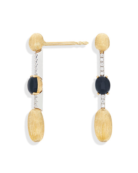 Nanis Dancing Mystery Black Onyx обеци оникс, диаманти OS15-597