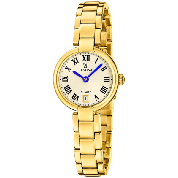 часовник festina f20786 2 дамски златен модел шампански циферблат classicwatches.bg