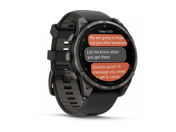 Garmin fēnix 8 Pro 47mm страничен изглед, метални бутони и титанов безел – ClassicWatches.bg