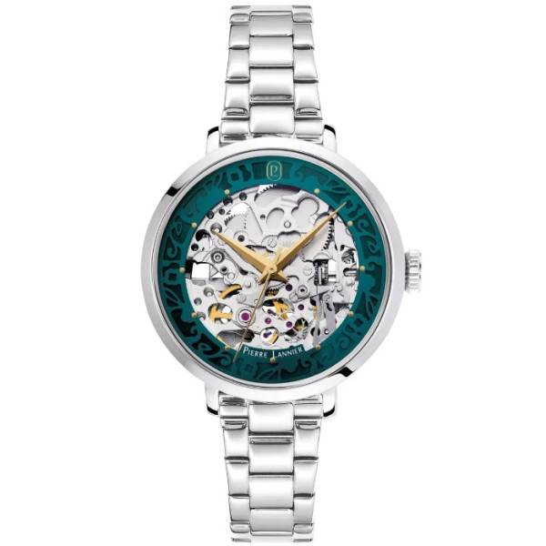 Pierre Lannier 141K671 изглед отпред със скелетон циферблат – classicwatches.bg