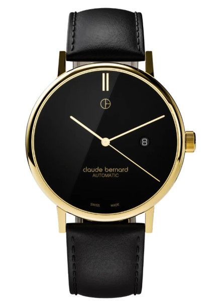часовник claude bernard 80102 37j nid1 автоматичен черен циферблат златист корпус classicwatches.bg