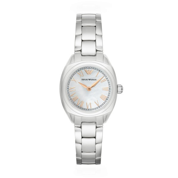 дамски часовник emporio armani ar11037 с корпус от неръждаема стомана и седефен циферблат с римски цифри – изглед отпред – ClassicWatches.bg