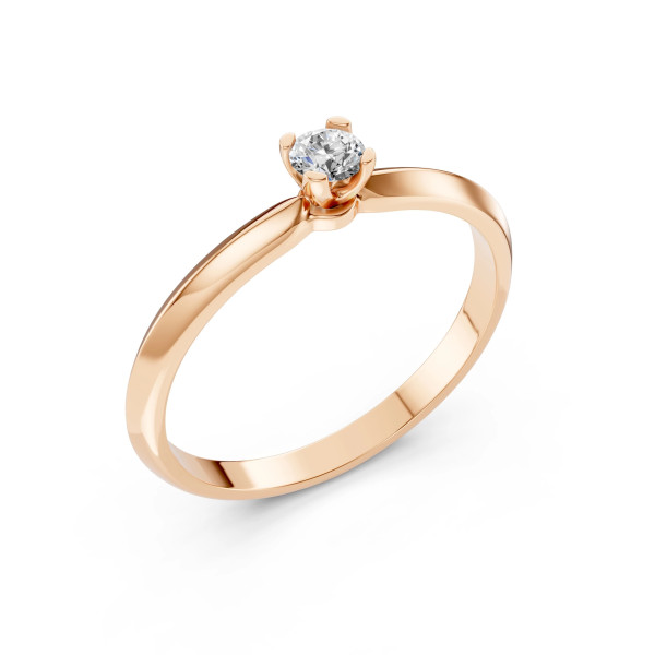 Cara пръстен с диамант 0.15 ct – ЗЛАТНО БИЖУ 14К K101-10089R(3.4)/14K