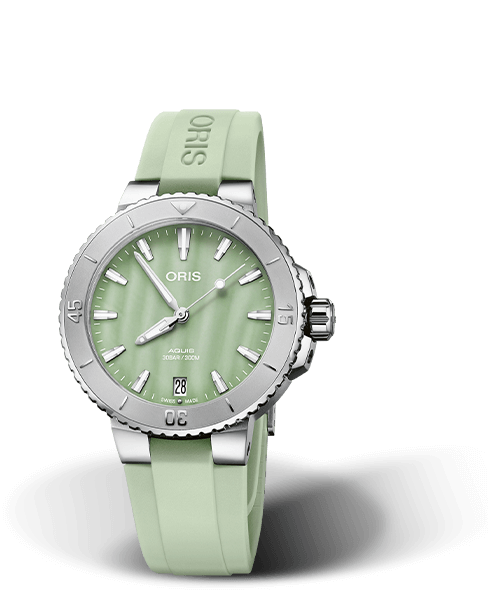 ORIS AQUIS DATE 36.5MM LADIES WATCH  733 7770 4157-07 4 18 67FC