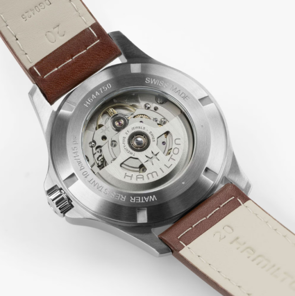 hamilton khaki field king brown leather strap classicwatches.bg