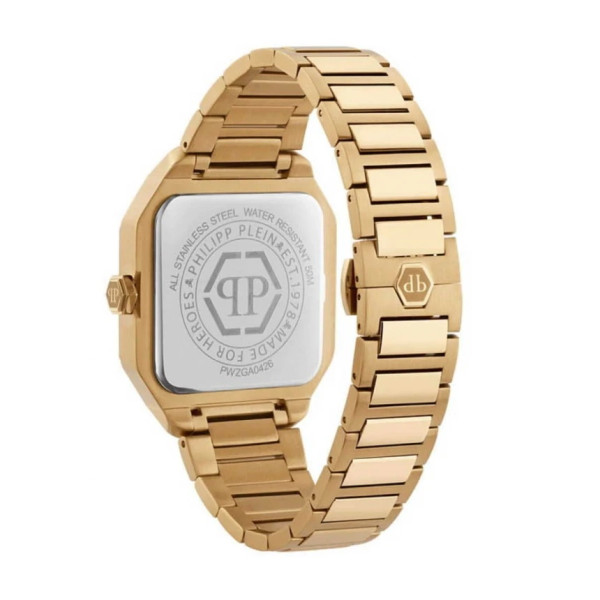 часовник philipp plein pwzga0426 дамски модел с бял циферблат classicwatches.bgдамски часовник philipp plein pwzga0426 plein edge със златисто ip покритие classicwatches.bg