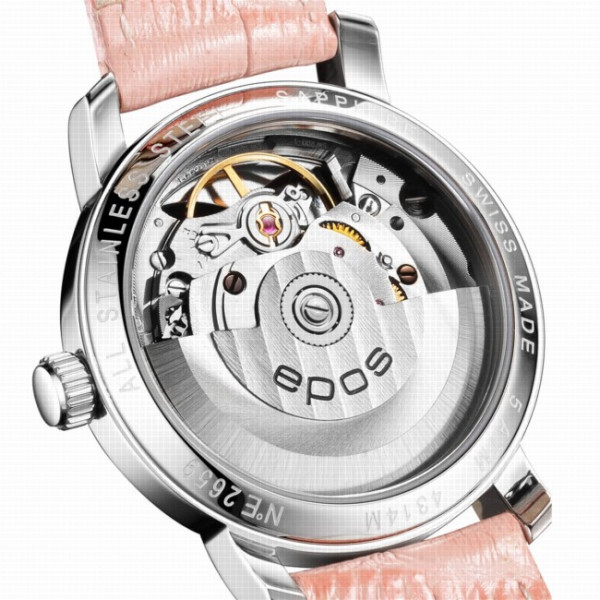 часовник epos 4314.133.20.83.13 розов циферблат диаманти кожена каишка classicwatches.bg