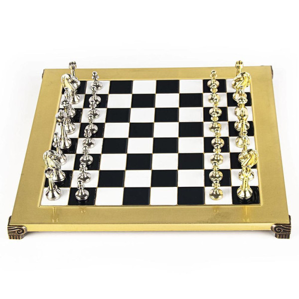 Луксозен шах Manopoulos - Metal Staunton Black/Gold, 36x36 см