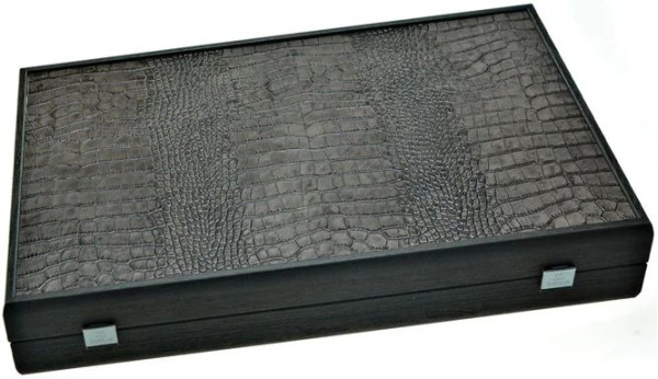 Manopoulos Crocodile Tote Dark Grey луксозна табла за игра, 60 x 48 см, естествена кожа