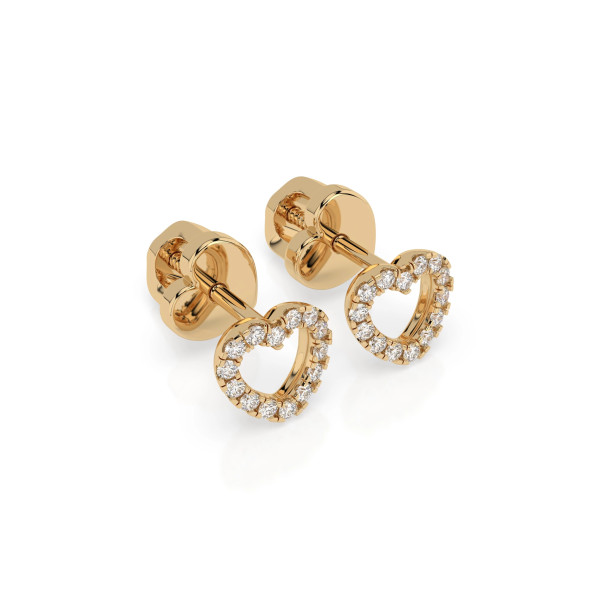 Cara обеци с диаманти 0.14 ct – ЗЛАТНО БИЖУ 14К K102-10028Y/14K