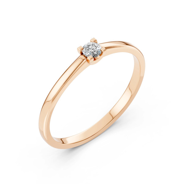 Cara пръстен с диамант 0.10 ct – ЗЛАТНО БИЖУ 14К K101-10117R(3.0)/14K