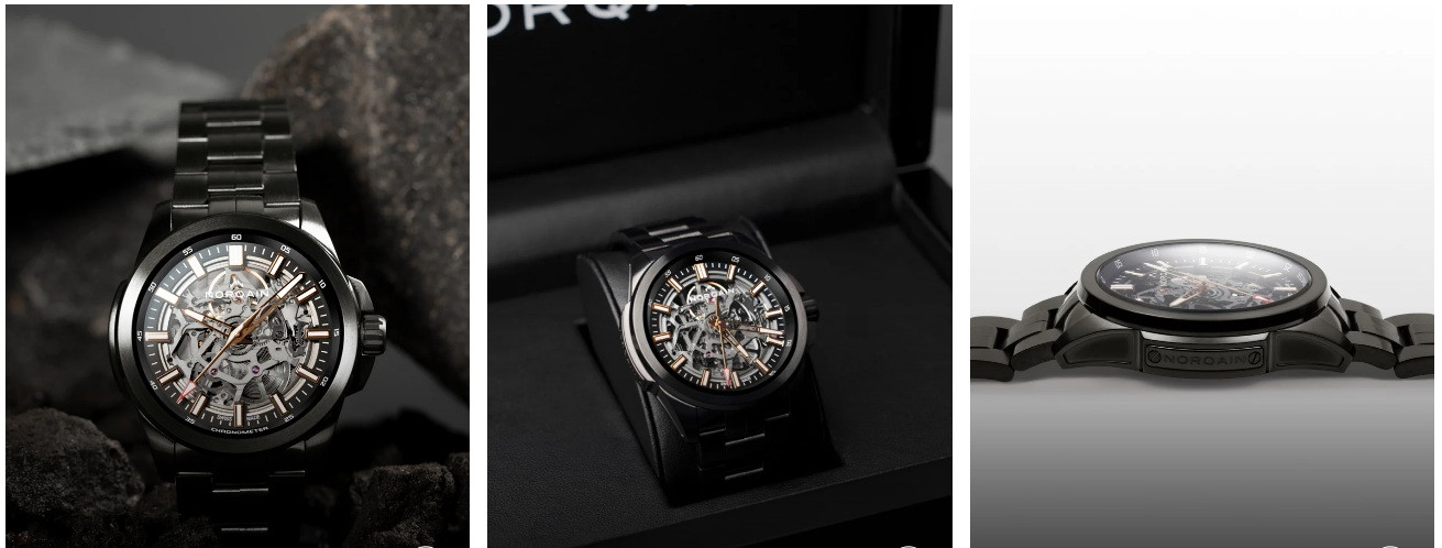 часовник NORQAIN Independence Skeleton 42mm с DLC покритие и COSC механизъм – classicwatches.bg