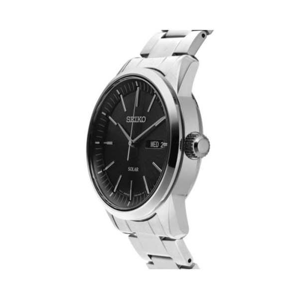 SEIKO SNE527P1 Solar Chronograph 42 мм с черен циферблат и хронограф функции