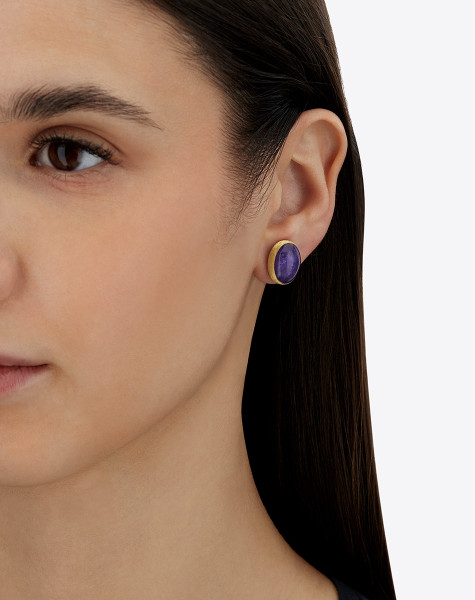 Nanis Boules Violetta Small обеци лепифолит, седеф, планински кристал OA8-609