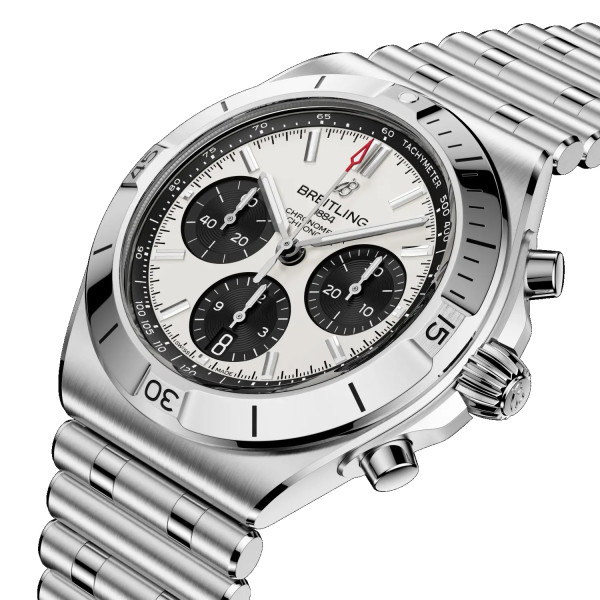 часовник breitling chronomat сребрист циферблат стоманена верижка classicwatches.bg