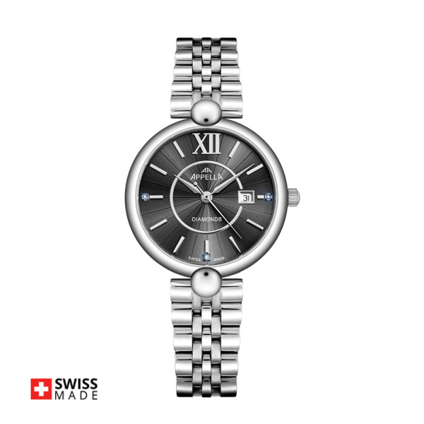 часовник Appella L50011.5166DQ дамски модел тъмносив циферблат classicwatches.bg