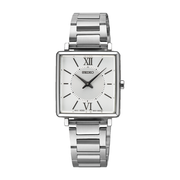 Seiko SWR111P1 25mm женски часовник сив циферблат и стоманена верижка – classicwatches.bg