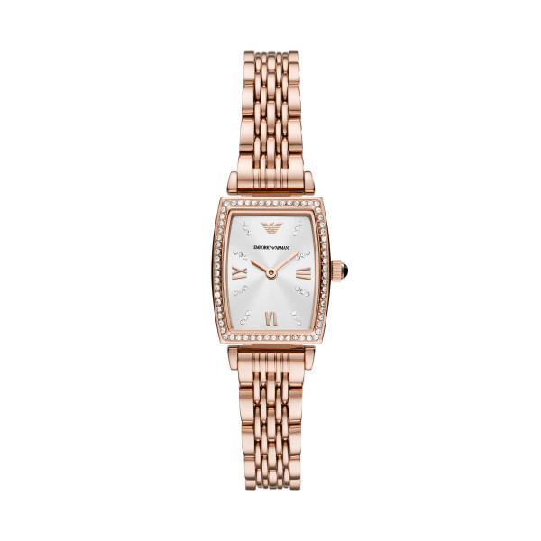 дамски часовник emporio armani ar11406 с правоъгълен корпус и розовозлатисто покритие – изглед отпред – ClassicWatches.bg​

