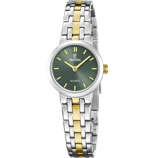 Festina F20747/3 дамски биколор часовник със зелен циферблат – classicwatches.bg