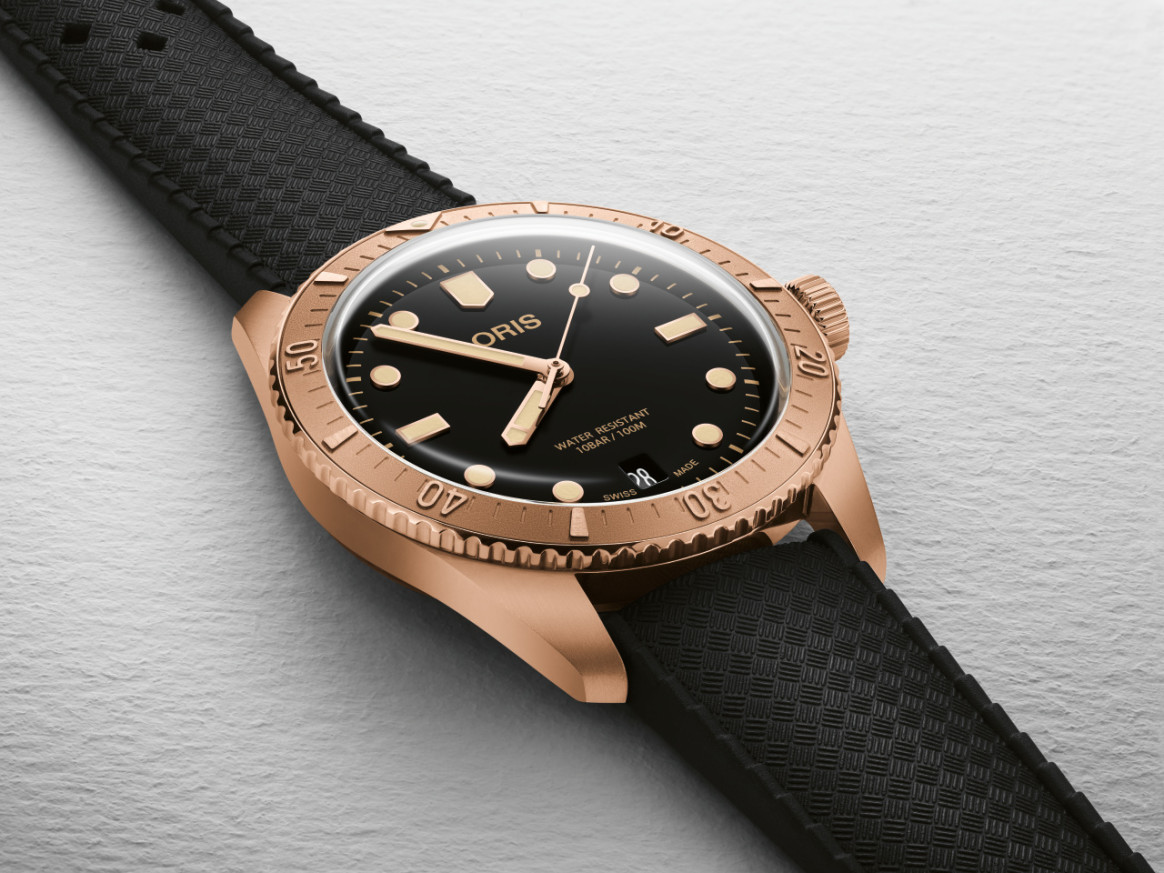 часовник мъжки автоматичен oris divers sixty-five cotton candy sepia 01 733 7771 3154 на ръка ClassicWatches.bg
