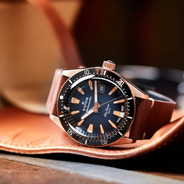 EDOX SKYDIVER LIMITED EDITION AUTOMATIC 42MM MEN`S WATCH 80126 BRN BUIDR