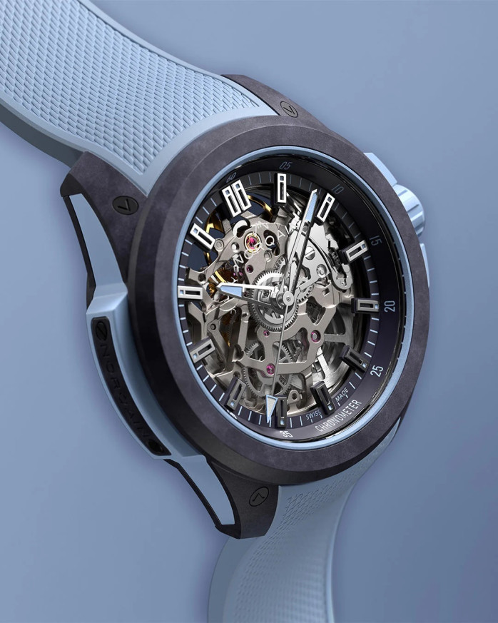 NORQAIN Wild ONE Skeleton Purple Ice Blue 39mm автоматичен COSC сертифициран часовник – classicwatches.bg