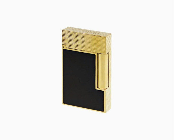 ЗАПАЛКА S.T.DUPONT LIGNE 2 CLING MICRODIAMOND HEAD YELLOW GOLD AND MATT BLACK LACQUER C16601