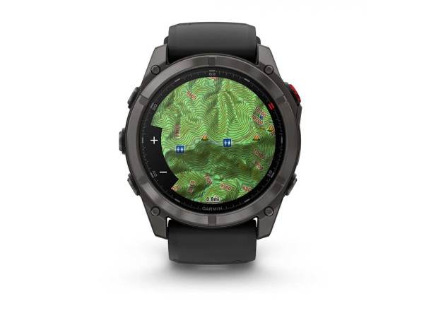 GARMIN FENIX 8 PRO 51MM AMOLED SAPPHIRE CARBON GRAY DLC TITANIUM С BLACK/PEBBLE GRAY СИЛИКОНОВА КАИШКА 010-03199-01