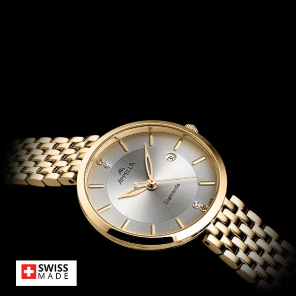 часовник Appella L50013.1197DQ сив циферблат диаманти classicwatches.bg