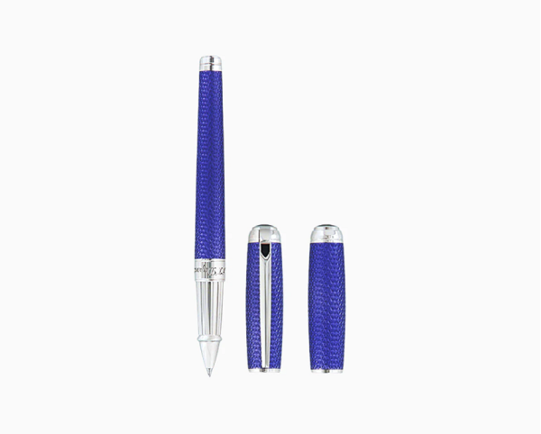 РОЛЕР S.T.DUPONT LINE D LARGE OCEAN BLUE AND PALLADIUM LACQUERED FIREHEAD GUILLOCHE 412001L