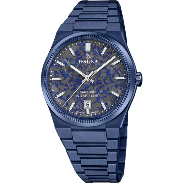 часовник festina f20078 2 мъжки син циферблат със син корпус classicwatches.bg