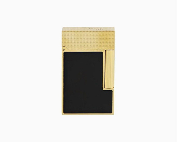 ЗАПАЛКА S.T.DUPONT LIGNE 2 CLING MICRODIAMOND HEAD YELLOW GOLD AND MATT BLACK LACQUER C16601