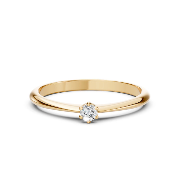 Cara пръстен с диамант 0.15 ct – ЗЛАТНО БИЖУ 14К K101-10027Y(3.4)/14K