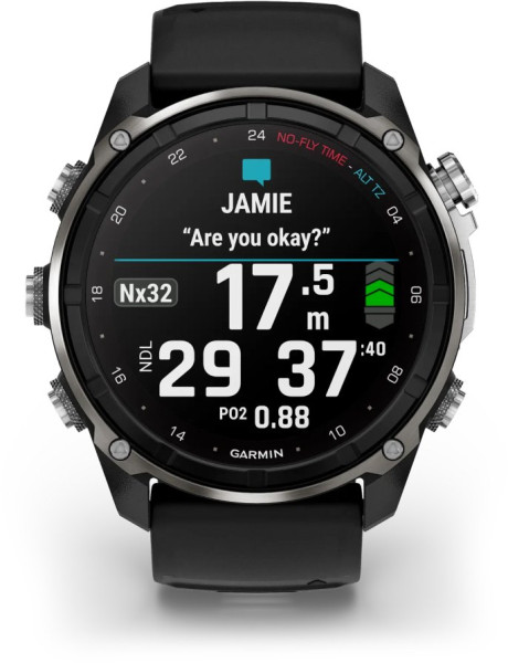 Garmin Descent™ MK3I Silver и Black PVD титан с Black/Pebble Grey силиконова каишка 010-02752-08