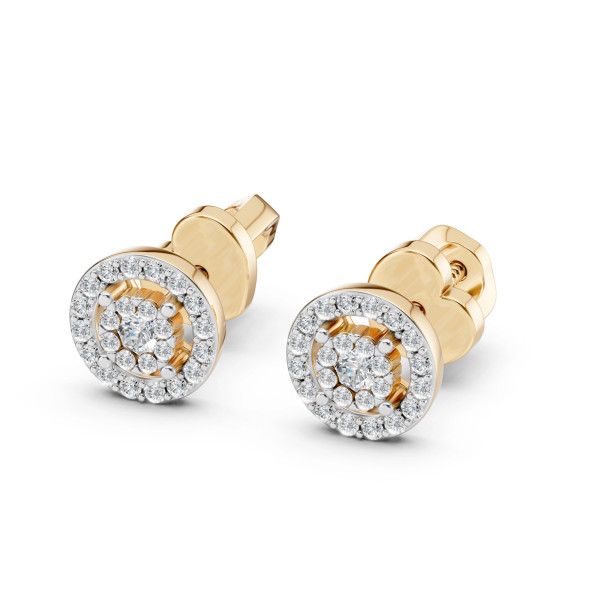 Cara обеци с диаманти 0.06+0.22 ct – ЗЛАТНО БИЖУ 14К K102-10018Y(2.0)/14K